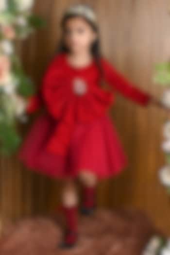Red Velvet Dress For Girls by Hoity Moppet