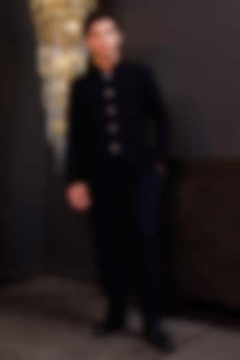 Blue Luxury Suiting Suit Set For Boys by Hoity Moppet at Pernia's Pop Up Shop