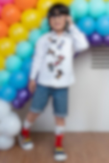 White Mickey Mouse Shirt For Boys by Hoity Moppet