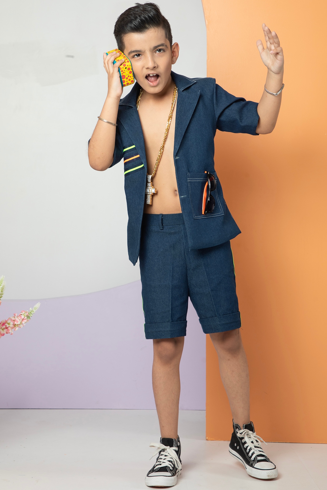 Boy At Home Wearing School Uniform Having Online Lesson Via Video Call On  Mobile Phone Stock Photo - Alamy