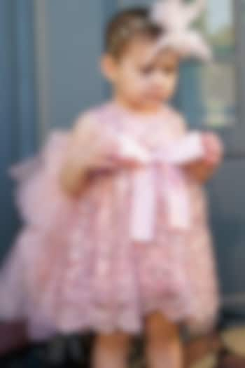 Pink Tulle Lace Dress For Girls by Hoity Moppet at Pernia's Pop Up Shop