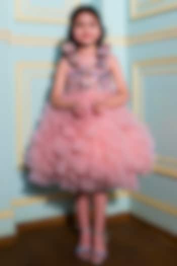 Peach Tulle Layered Dress For Girls by Hoity Moppet at Pernia's Pop Up Shop
