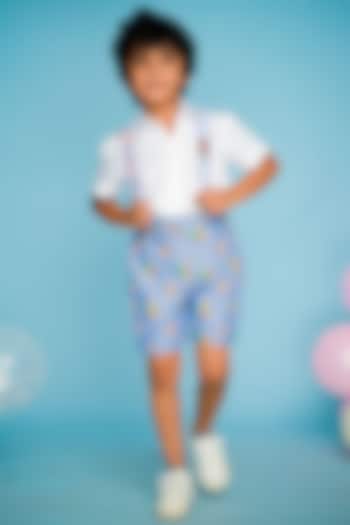 Blue Cotton Co-Ord Set For Boys by Hoity Moppet at Pernia's Pop Up Shop