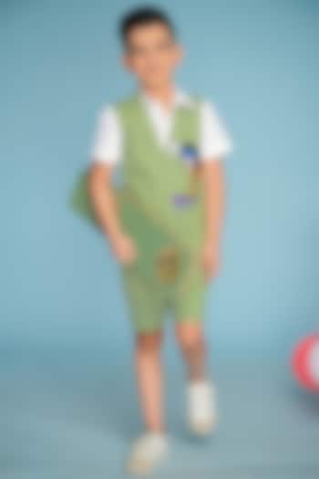 Green Cotton Co-Ord Set For Boys by Hoity Moppet at Pernia's Pop Up Shop