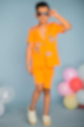 Tangerine Cotton Co-Ord Set For Boys by Hoity Moppet at Pernia's Pop Up Shop