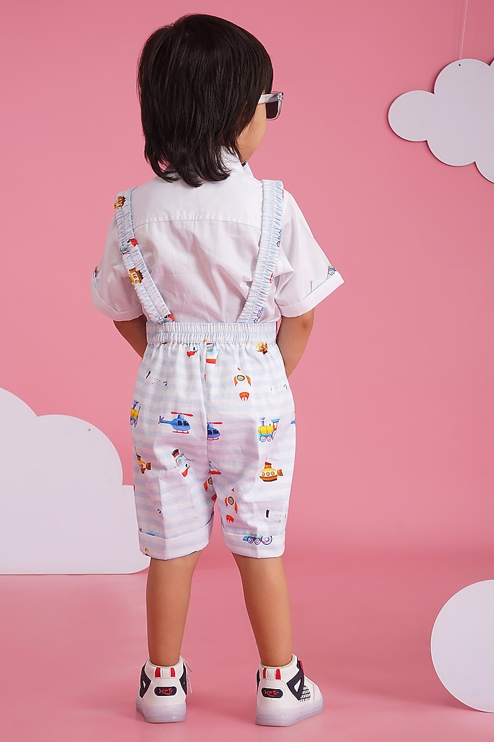 Light Blue & White Premium Cotton Co-Ord Set For Boys by Hoity Moppet at Pernia's Pop Up Shop