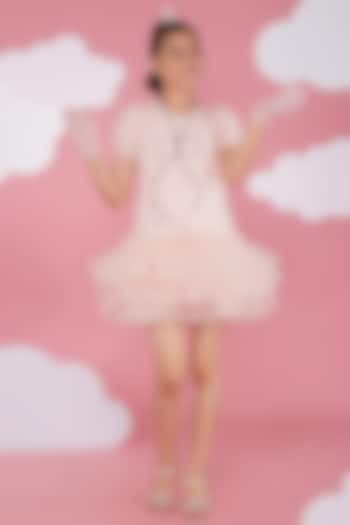 Pink Luxury Crepe Dress For Girls by Hoity Moppet at Pernia's Pop Up Shop