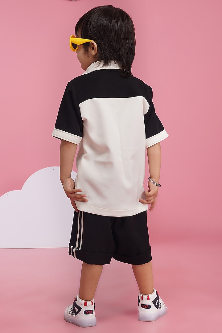 Black & White Luxury Crepe Co-Ord Set For Boys by Hoity Moppet at Pernia's Pop Up Shop