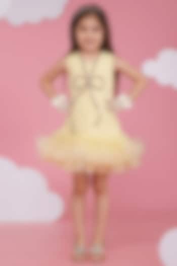 Lemon Luxury Crepe Embroidered Dress For Girls by Hoity Moppet at Pernia's Pop Up Shop