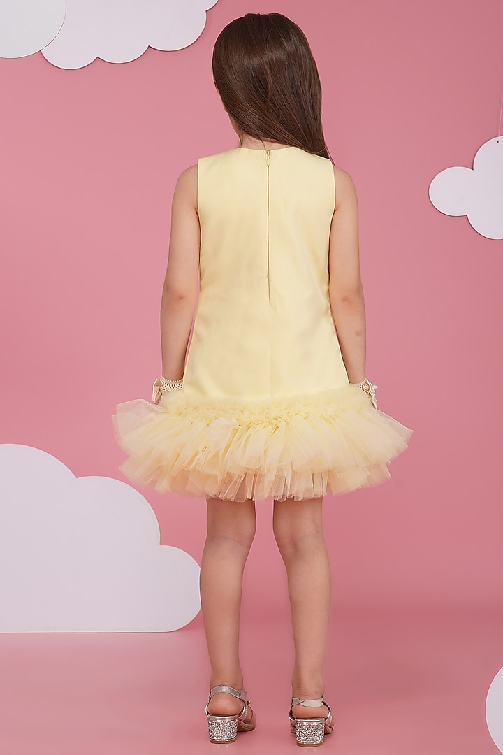 Lemon Luxury Crepe Embroidered Dress For Girls by Hoity Moppet at Pernia's Pop Up Shop