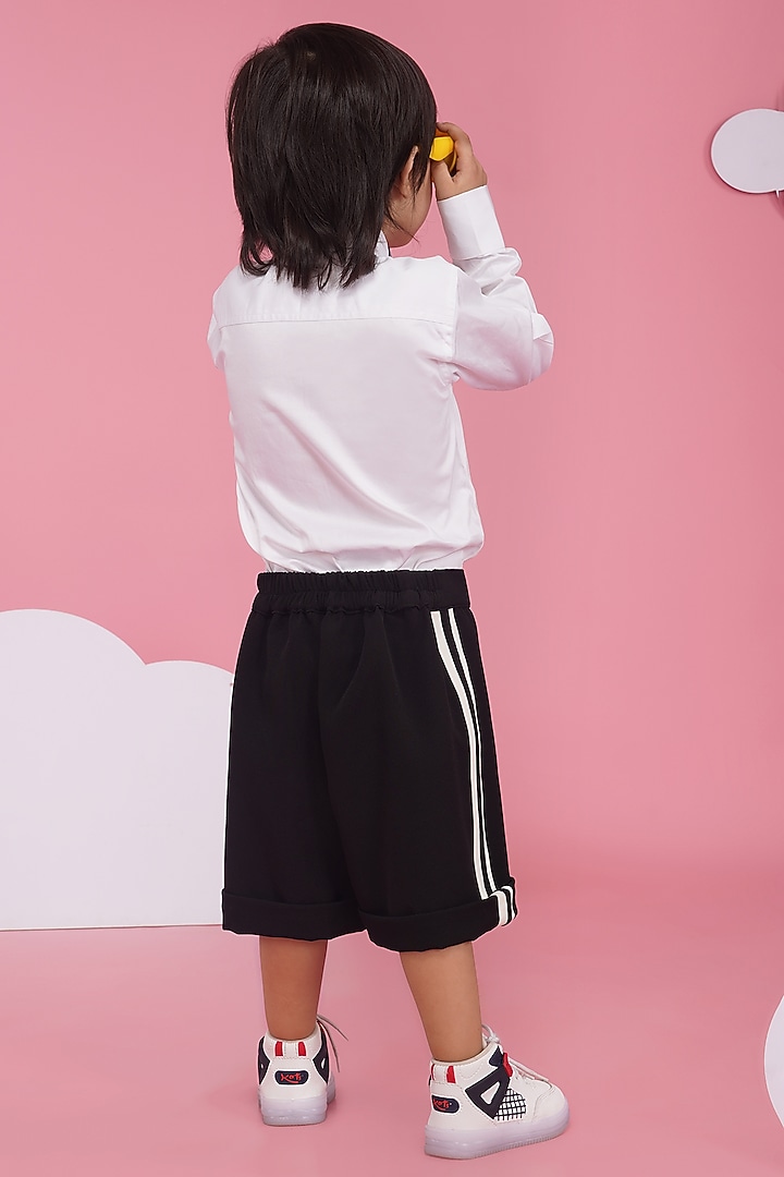 White Crisp Cotton Embroidered Shirt For Boys by Hoity Moppet at Pernia's Pop Up Shop