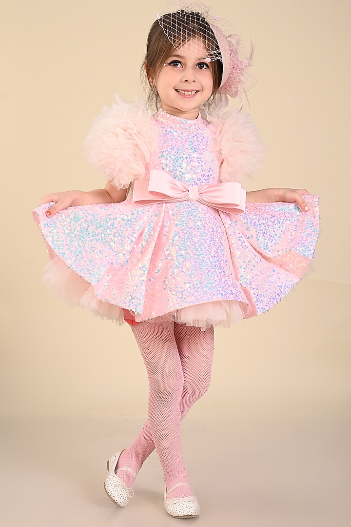 Pink Sequins & Tulle Dress For Girls by Hoity Moppet at Pernia's Pop Up Shop