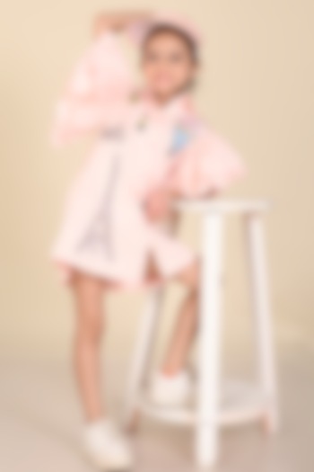 Pink Cotton Embroidered Shirt Dress For Girls by Hoity Moppet at Pernia's Pop Up Shop