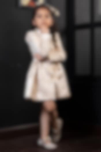 Cream Brocade Dress For Girls by Hoity Moppet at Pernia's Pop Up Shop