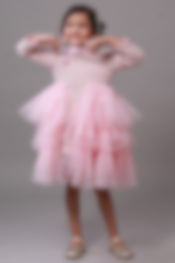 Light Pink Tulle Dress For Girls by Hoity Moppet