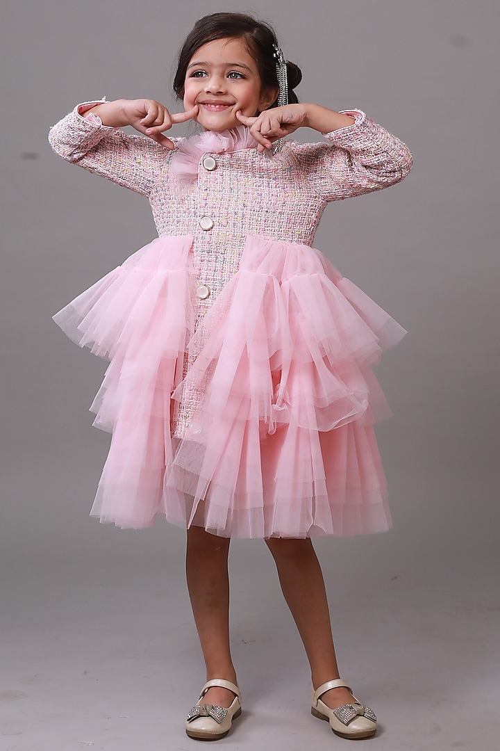 Light Pink Tulle Dress For Girls by Hoity Moppet