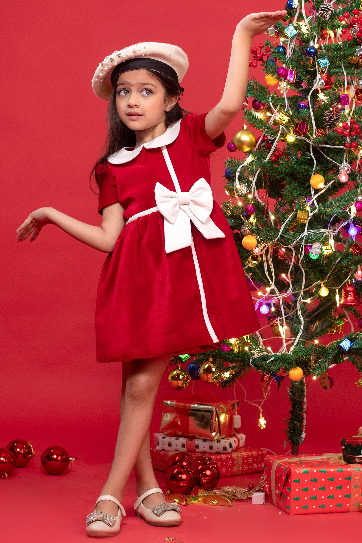 Red frock for hot sale 5 year girl