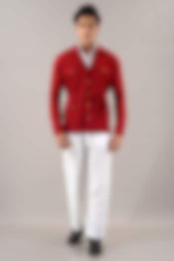 Rust Red Linen Cotton Shacket by House of K.C