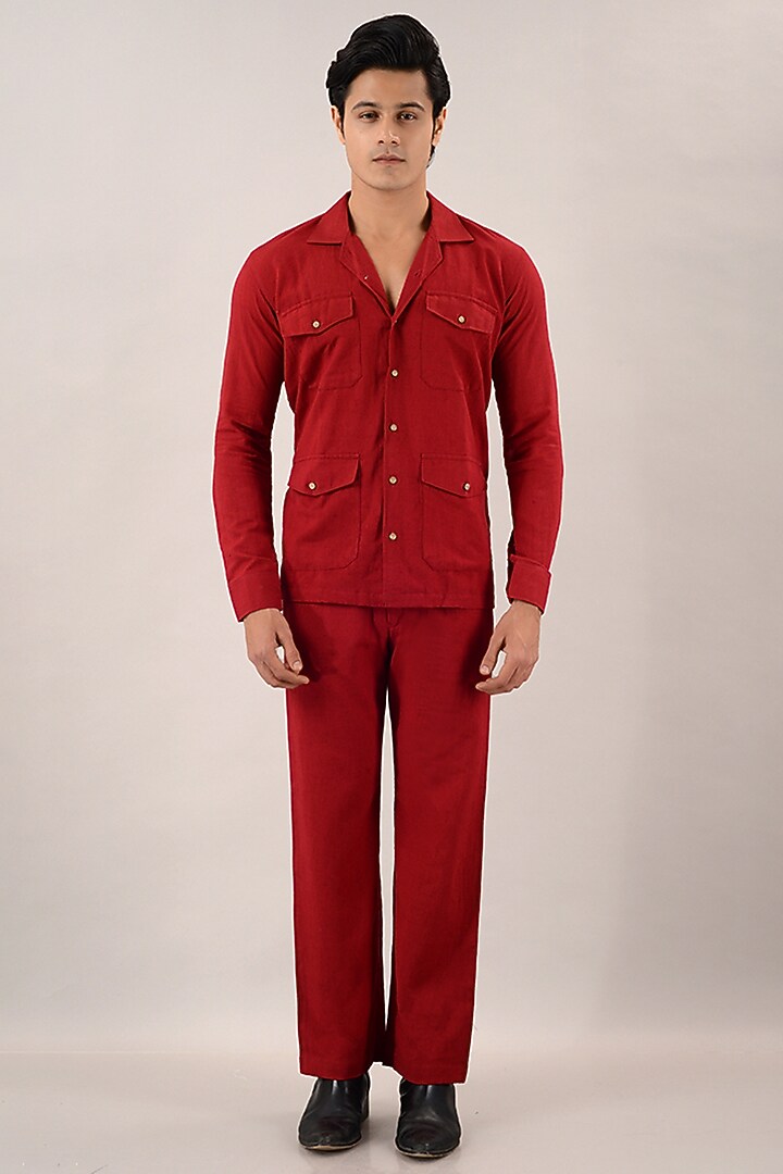 Rust Red Linen Cotton Co-Ord Set by House of K.C at Pernia's Pop Up Shop