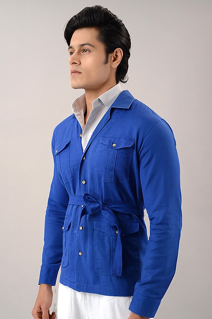 Blue Linen Cotton Co-Ord Set by House of K.C at Pernia's Pop Up Shop