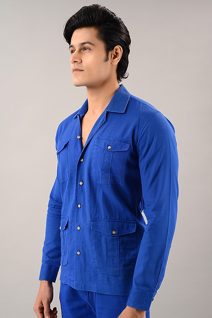 Blue Linen Cotton Co-Ord Set by House of K.C at Pernia's Pop Up Shop