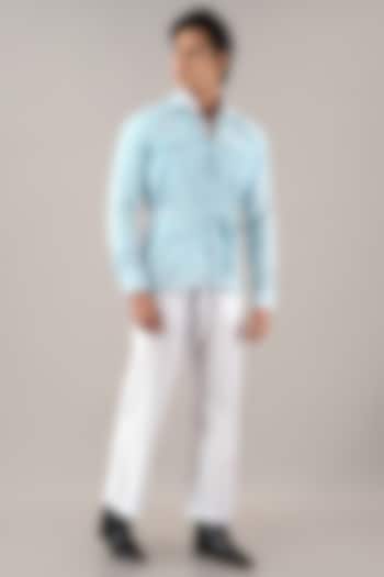 Powder Blue Linen Cotton Shacket by House of K.C