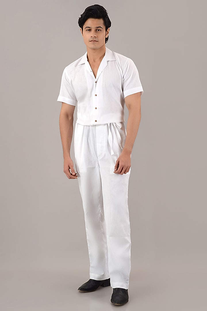 White Linen Cotton Jumpsuit by House of K.C at Pernia's Pop Up Shop