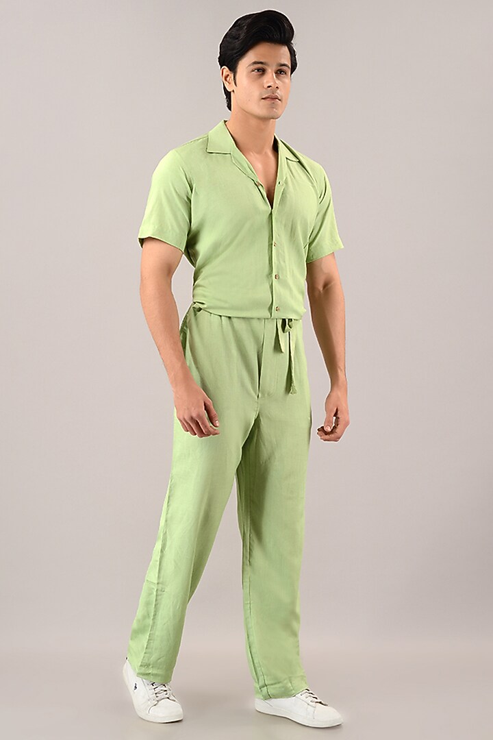 Mint Green Linen Cotton Jumpsuit by House of K.C at Pernia's Pop Up Shop