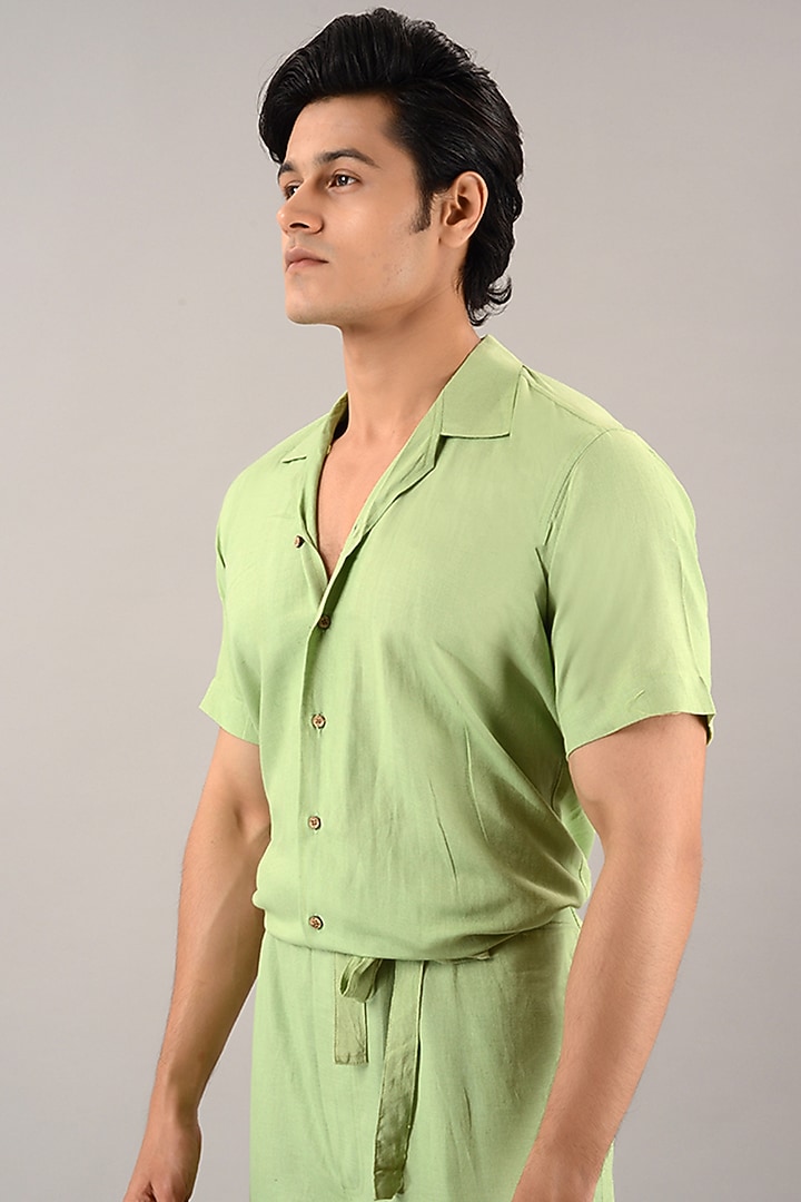 Mint Green Linen Cotton Jumpsuit by House of K.C at Pernia's Pop