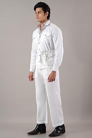 White Linen Cotton Co-Ord Set by House of K.C