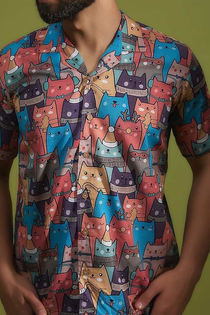 Multi-Colored Pure Cotton Digital Printed Summer Shirt by House of K.C at Pernia's Pop Up Shop