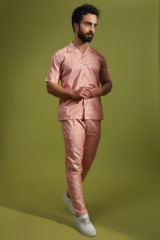 Peach Pure Cotton Digital Printed Co-Ord Set by House of K.C