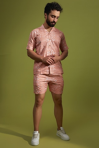 Peach Pure Cotton Digital Printed Co-Ord Set by House of K.C