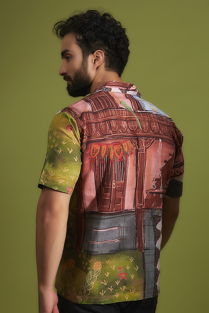 Multi-Colored Pure Cotton Digital Printed Party Wear Shirt by House of K.C at Pernia's Pop Up Shop