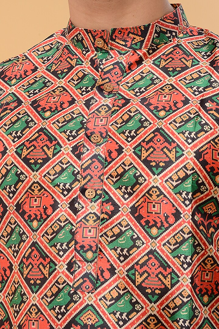 Multi-Colored Assam Silk Printed Kurta by House of K.C at Pernia's Pop Up Shop