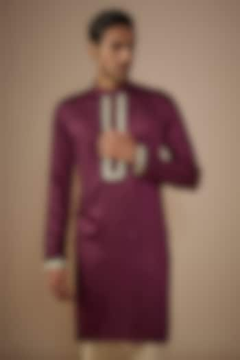 Deep Maroon Silk Kurta by House of K.C