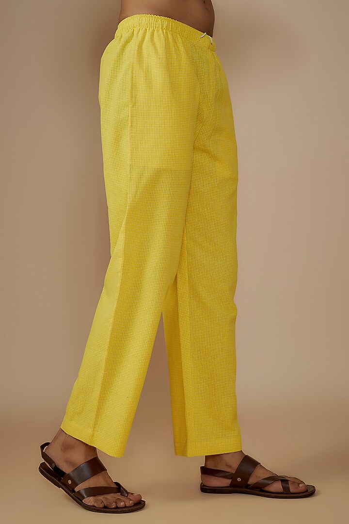 Ivory Cotton Handwoven Kurta Set by House of K.C at Pernia's Pop Up Shop