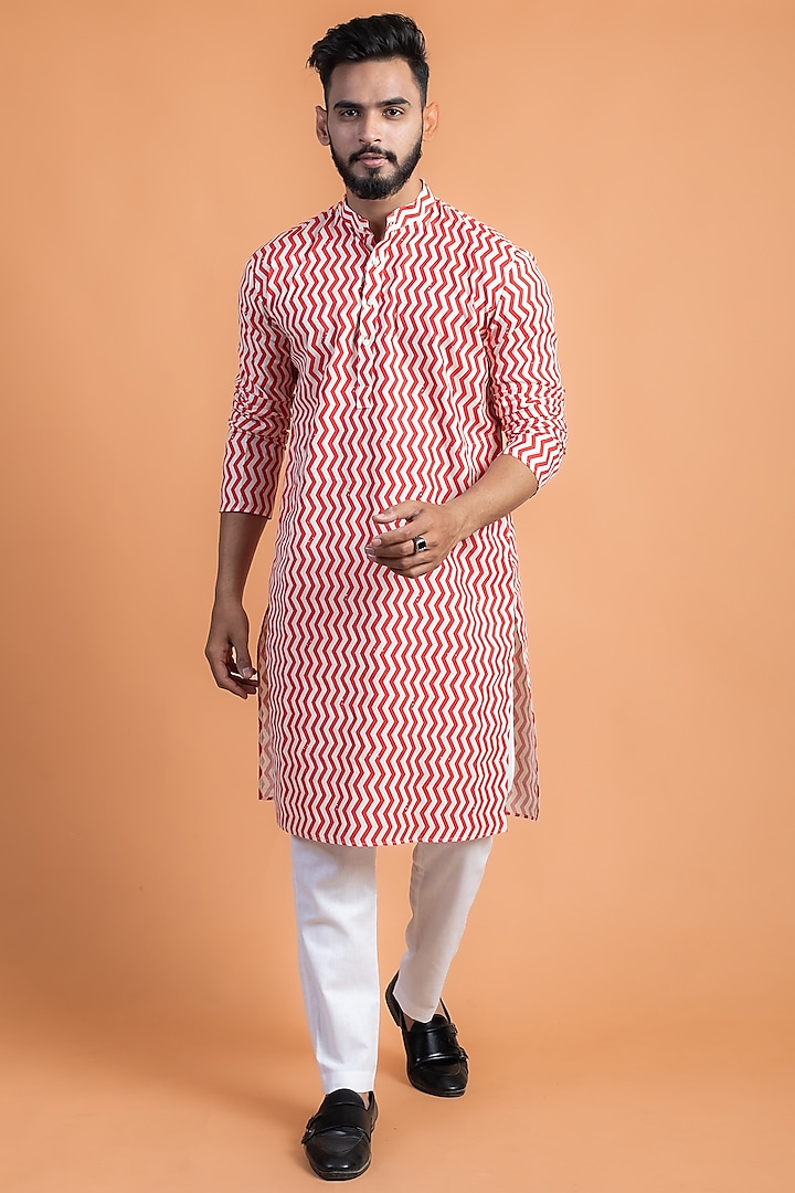 Red Printed Kurta by House of K.C