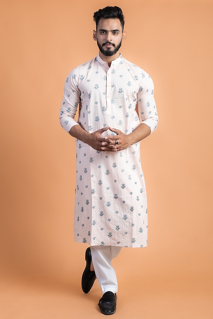 White Embroidered Kurta by House of K.C