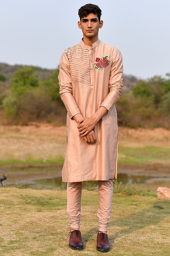 Rose Pink Embroidered Kurta Set by HOUSE OF KOA at Pernia's Pop Up Shop