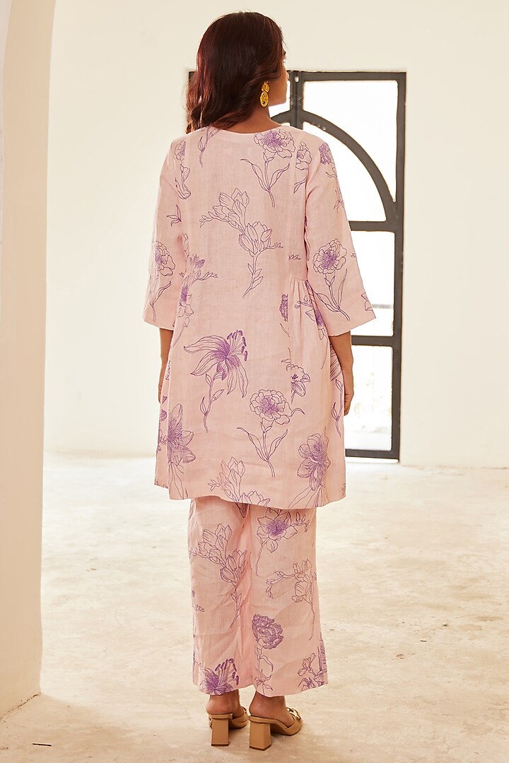 Light Pink Linen Tunic Set by House of Pink at Pernia's Pop Up Shop