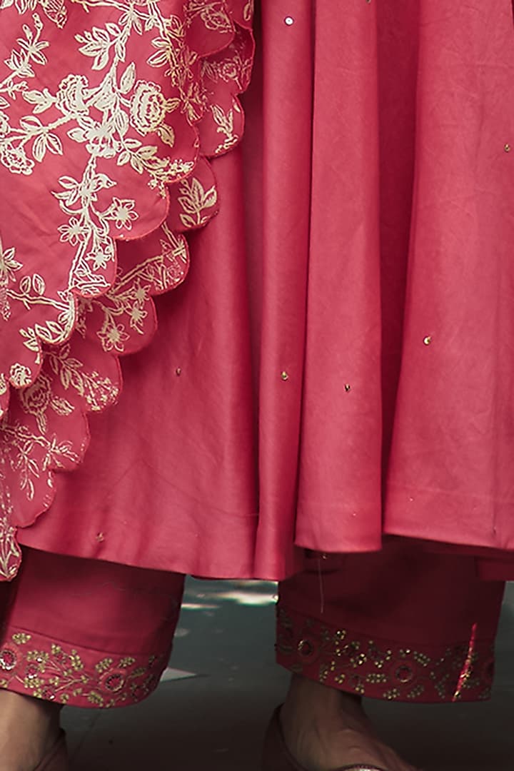 Women Fuchsia Ornamental Print Kurta