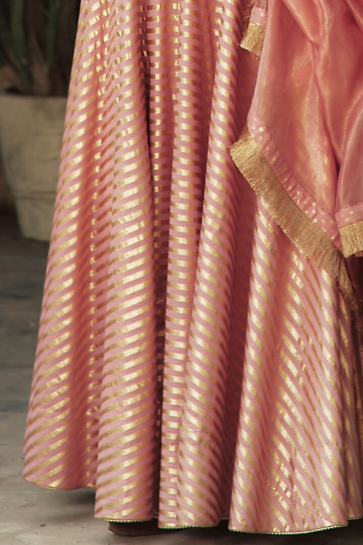 Blush Pink Embroidered Wedding Lehenga Set by House of Pink at Pernia's Pop Up Shop