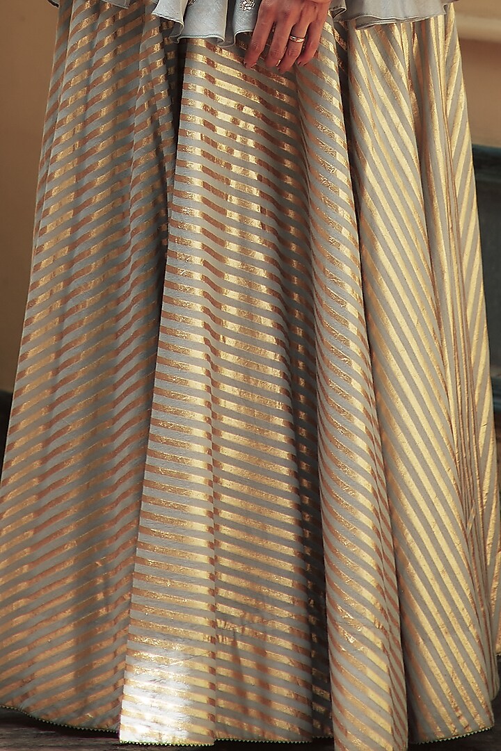 Grey Chanderi Skirt Set by House of Pink at Pernia's Pop Up Shop