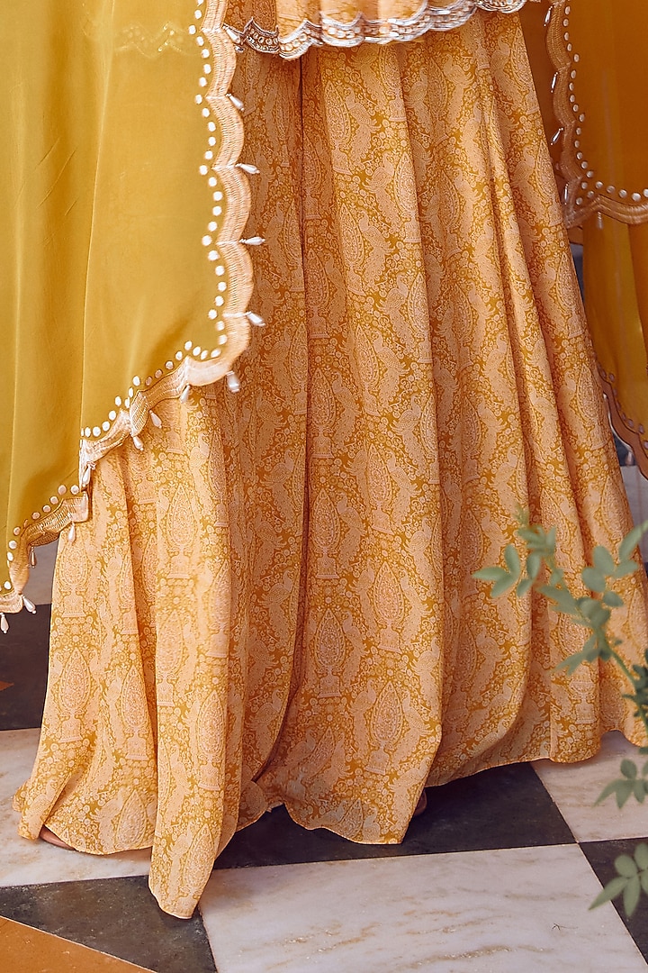 Mayan Gold Georgette Party Wear Sharara Set by Ritika Verma at Pernia's Pop Up Shop