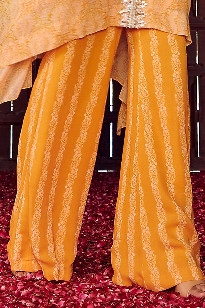 Mayan Gold Georgette Embroidered Kaftan Set by Ritika Verma at Pernia's Pop Up Shop