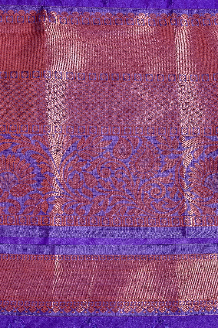 Dark Blue & Pink Kanjivaram Silk Festive Saree by House of Dhriti at Pernia's Pop Up Shop