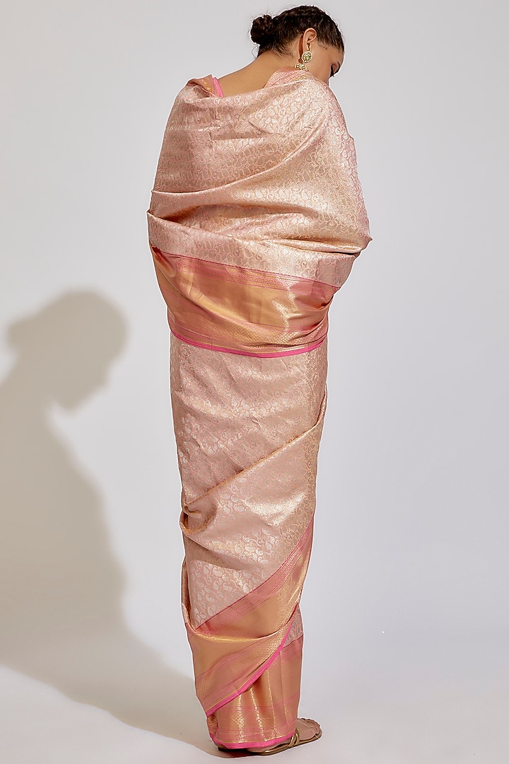 Baby Pink Kanjivaram Silk Festive Saree by House of Dhriti at Pernia's Pop Up Shop
