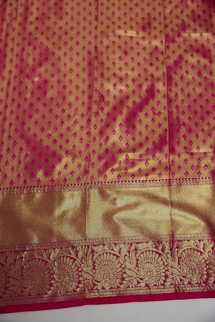 Pink Silk Kanjivaram Festive Saree Set by House of Dhriti at Pernia's Pop Up Shop
