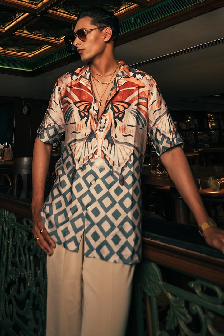 Multi-Colored Modal Satin Summer Shirt by House of Sannidhi at Pernia's Pop Up Shop